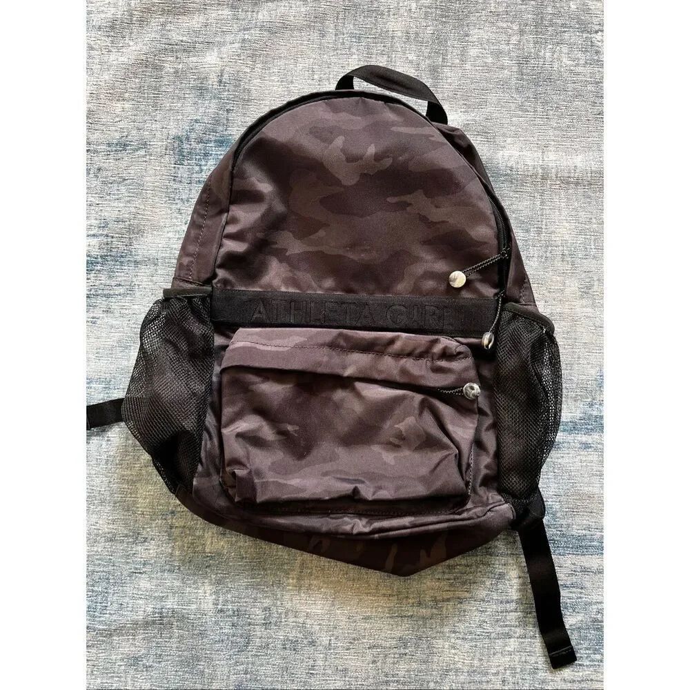 NWOT Athleta Girl Black Gray Camo Limitless Backpack